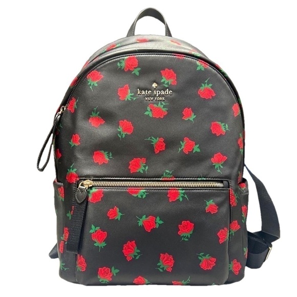 NWT Kate Spade Chelsea Rose Toss Printed Large Backpack - Picture 1 of 9